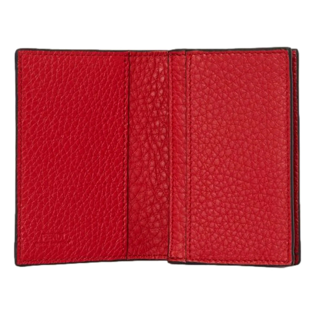 Fendi Red Grained Leather Baguette Logo Card Case Wallet - Wallets - Clayton's Online Store