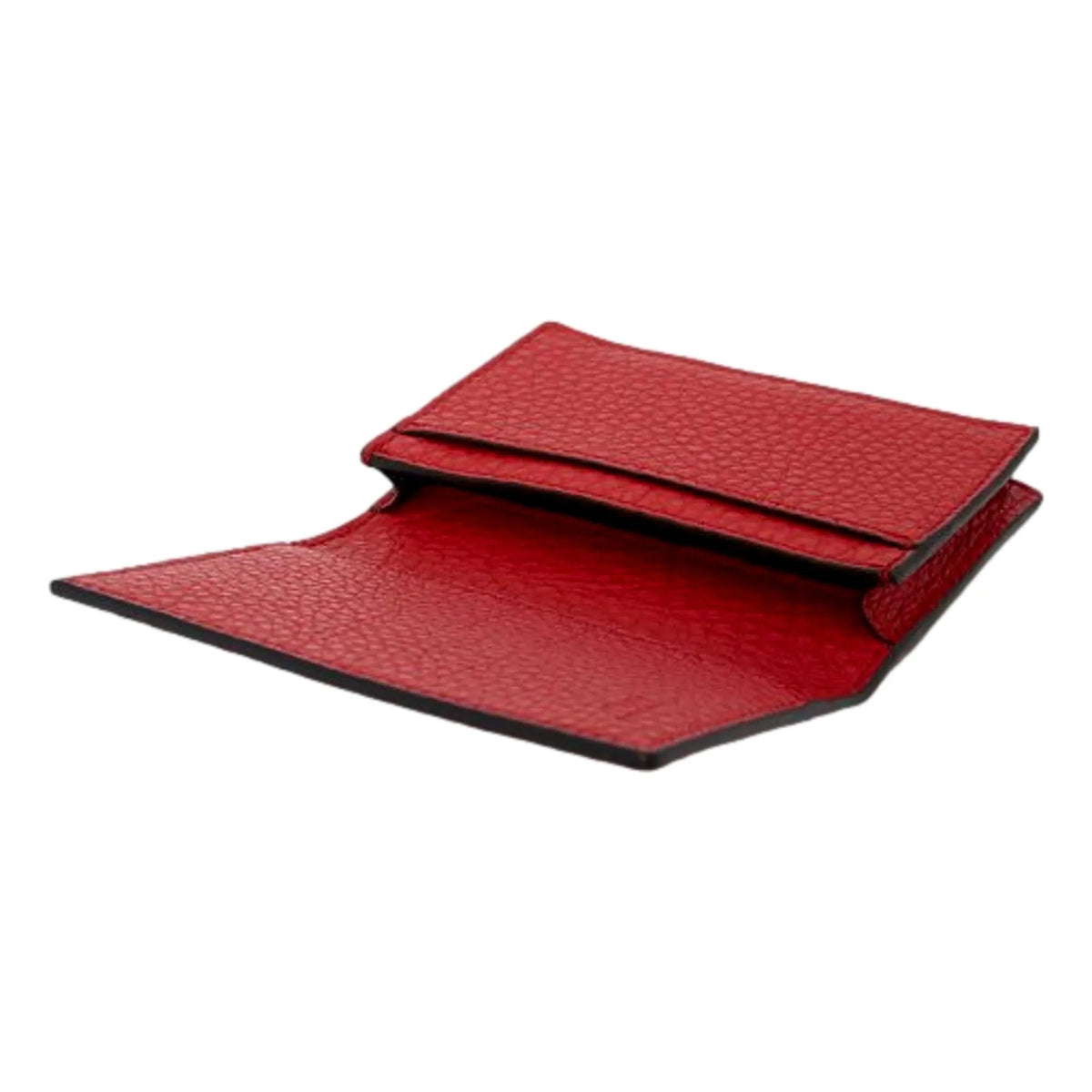 Fendi Red Grained Leather Baguette Logo Card Case Wallet - Wallets - Clayton's Online Store