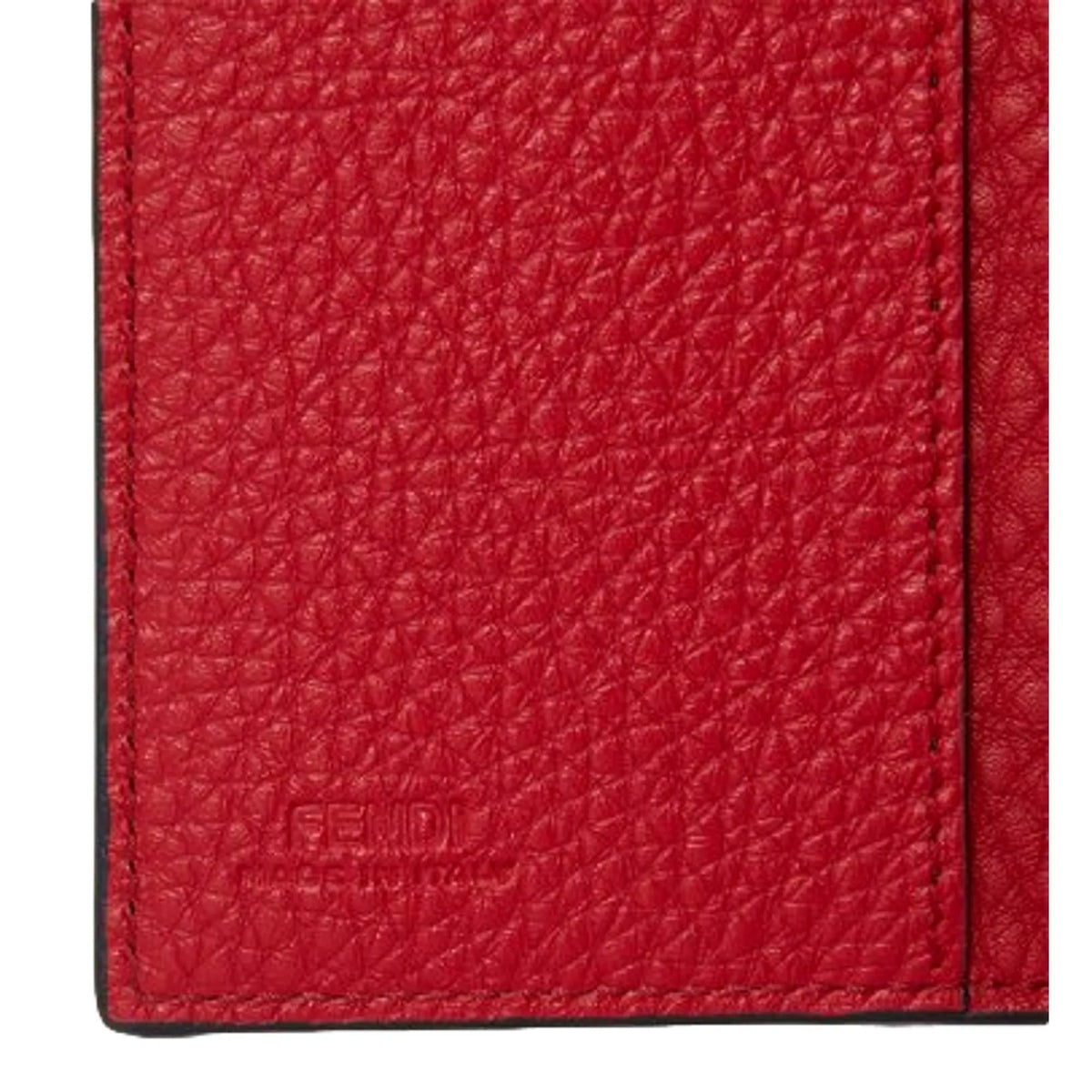 Fendi Red Grained Leather Baguette Logo Card Case Wallet - Wallets - Clayton's Online Store