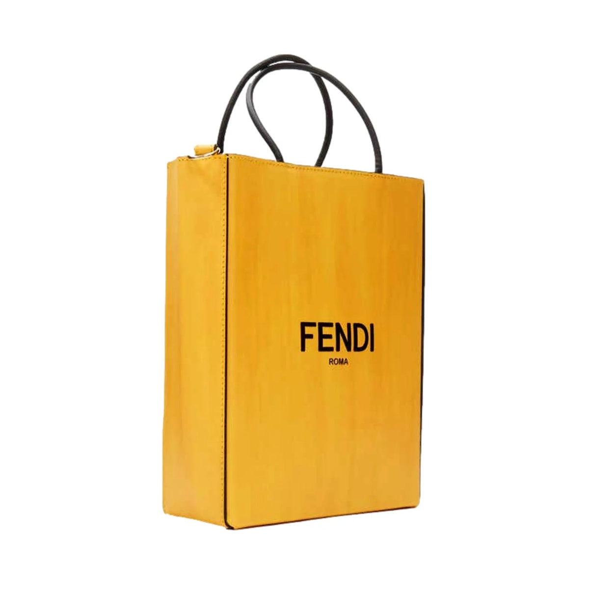 Fendi Roma 2Way Embossed Yellow Leather Crossbody Shopping Tote Bag - Handbags - Clayton's Online Store