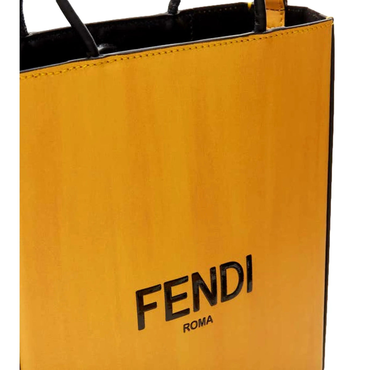 Fendi Roma 2Way Embossed Yellow Leather Crossbody Shopping Tote Bag - Handbags - Clayton's Online Store