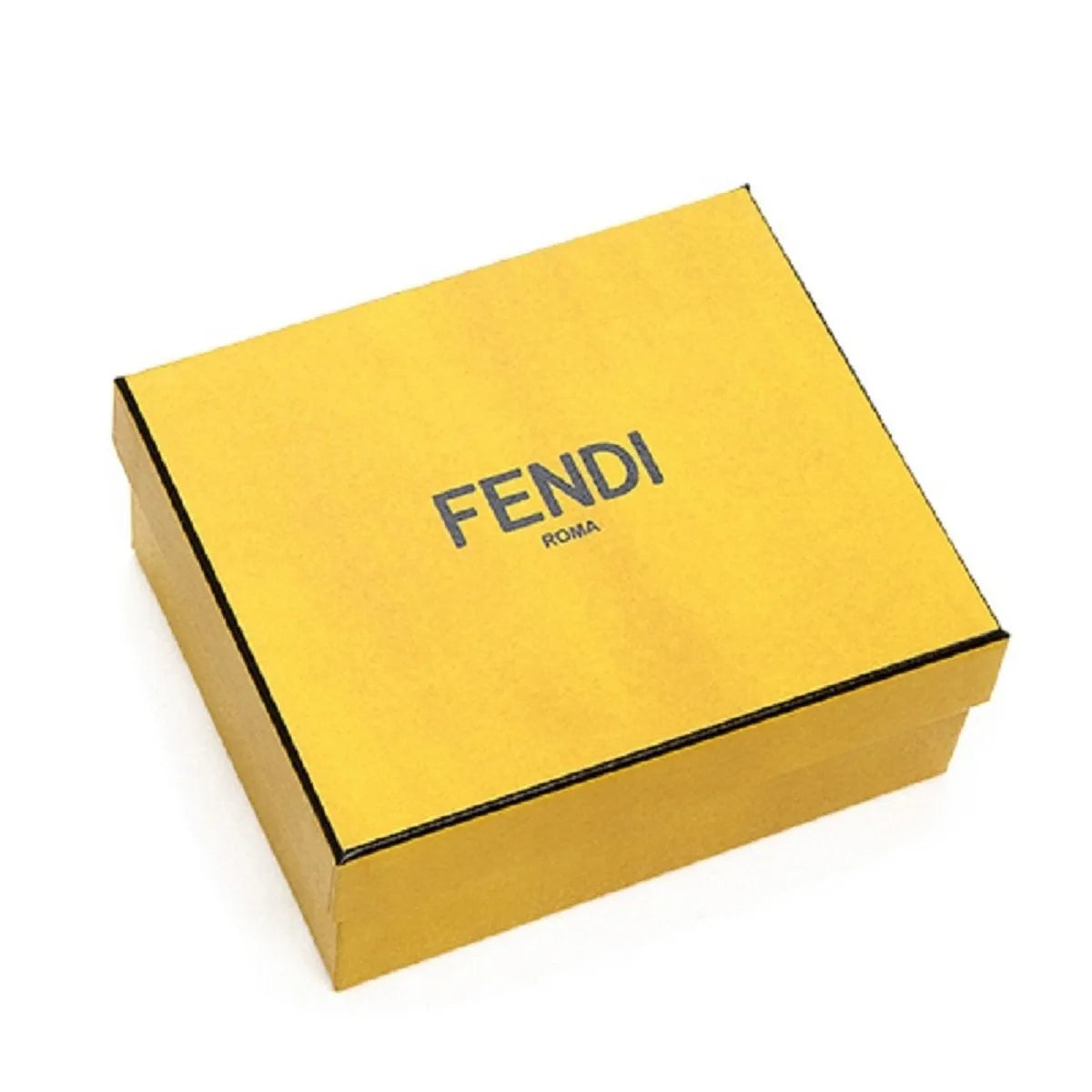 Fendi Roma Black Calfskin Leather Embossed Logo Card Case Wallet