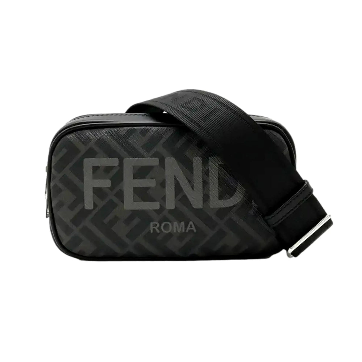 Fendi Roma Black Zucca Canvas Mini Camera Crossbody Bag - Handbags - Clayton's Online Store