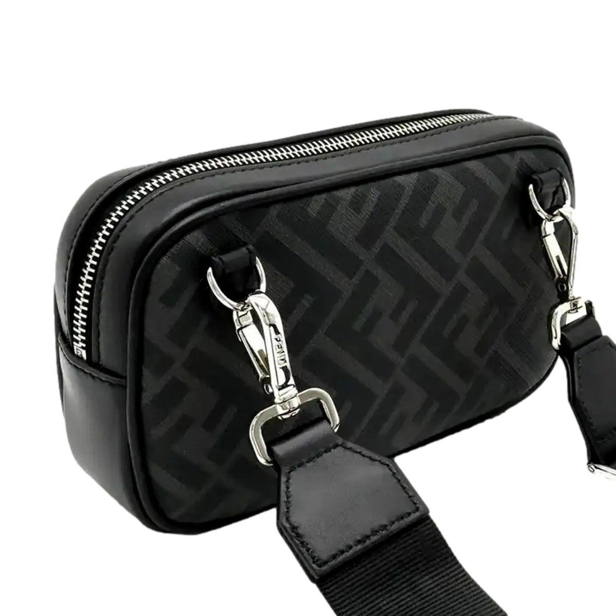 Fendi Roma Black Zucca Canvas Mini Camera Crossbody Bag - Handbags - Clayton's Online Store