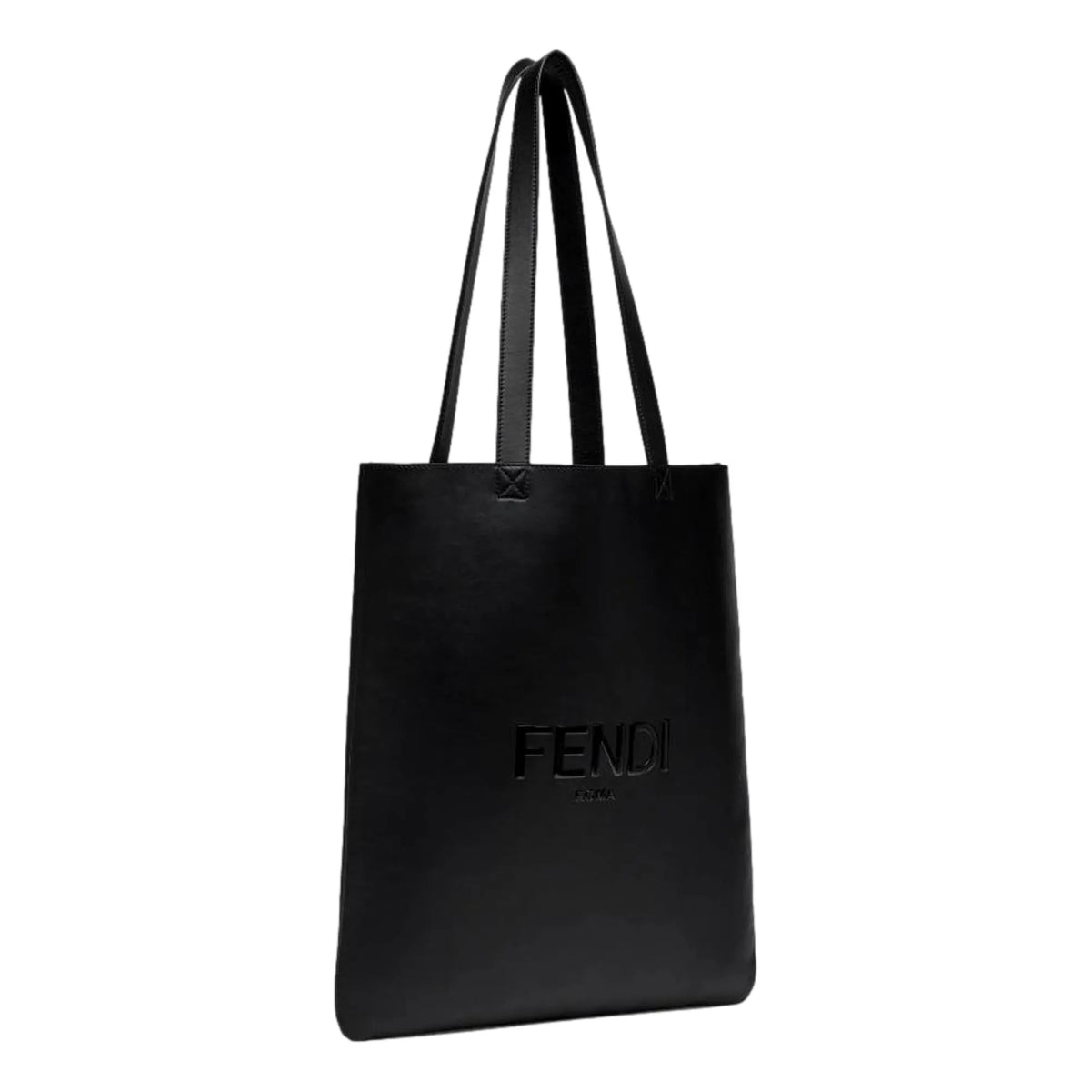 Fendi Roma Embossed Logo Black Calf Leather Large Shopping Tote Bag - Handbags - Clayton's Online Store