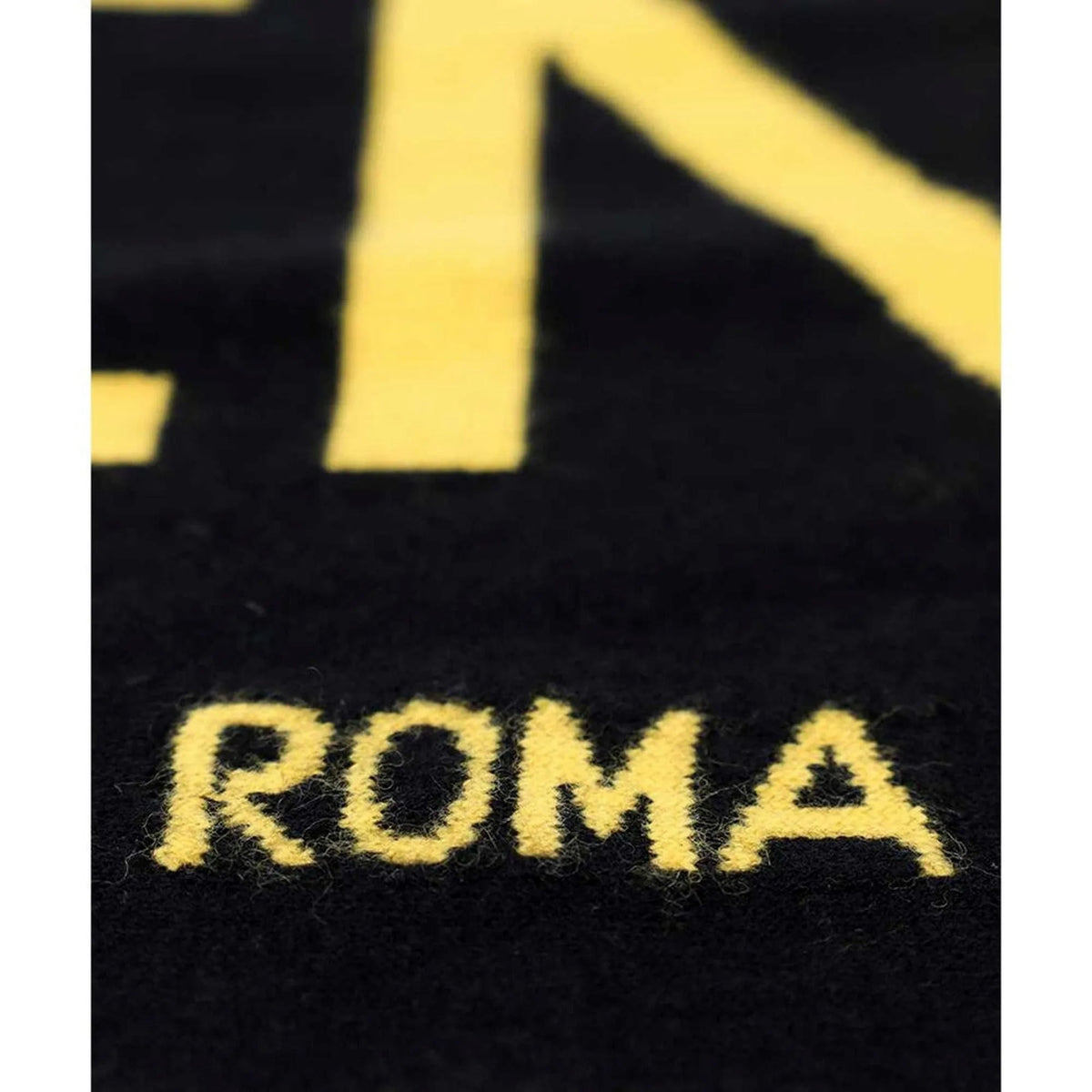 Fendi Roma Knitted Wool Cashmere Black Yellow Logo Scarf - Scarves and Shawls - Clayton's Online Store