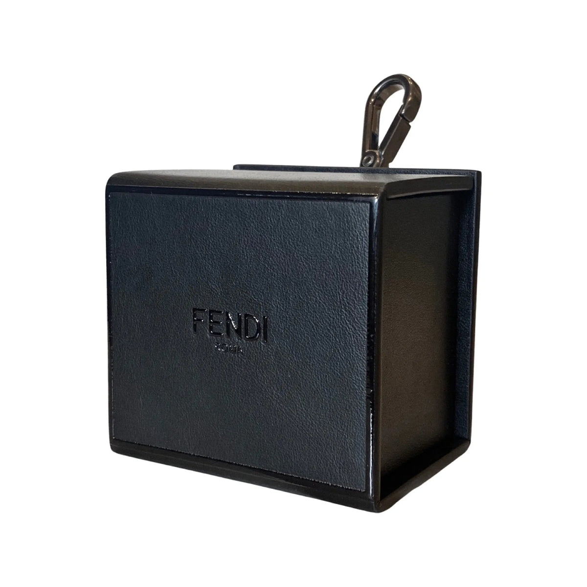 Fendi Roma Mini Box Black Leather Key Ring Charm - Keychains - Clayton's Online Store