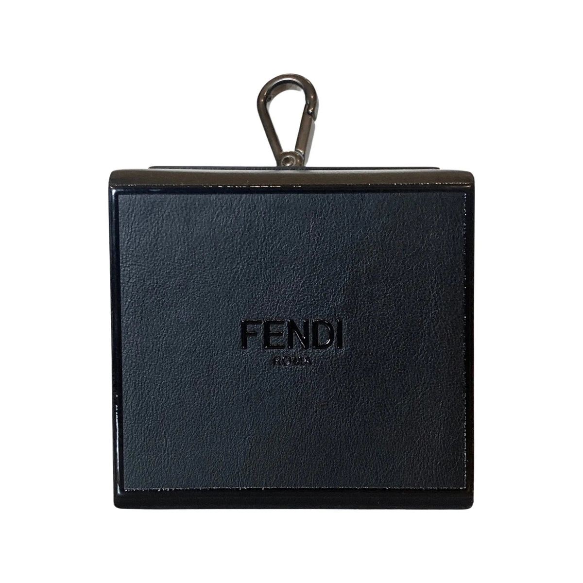 Fendi Roma Mini Box Black Leather Key Ring Charm - Keychains - Clayton's Online Store