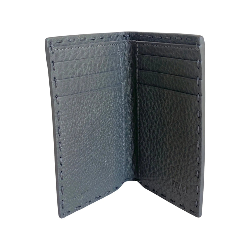 Fendi Selleria Gray Calf Leather Vertical Bifold Wallet - Wallets - Clayton's Online Store