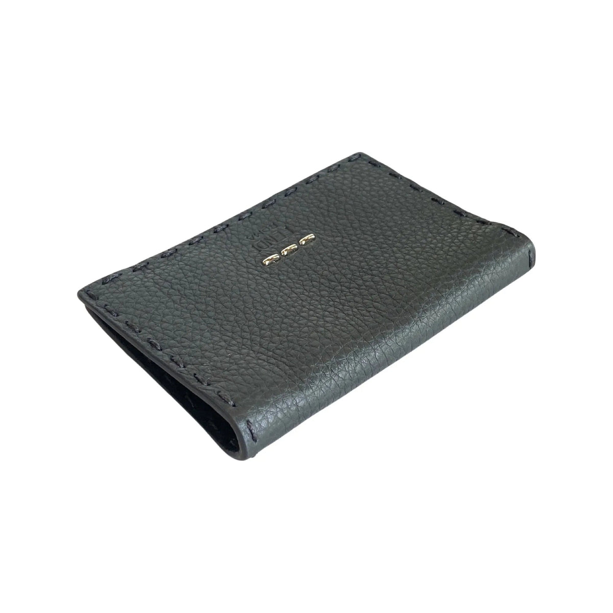 Fendi Selleria Gray Calf Leather Vertical Bifold Wallet - Wallets - Clayton's Online Store