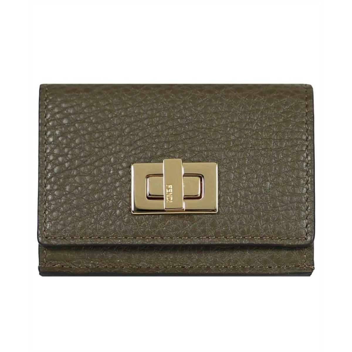 Fendi Selleria Leather Avocado Green Micro Trifold Wallet - Wallets - Clayton's Online Store