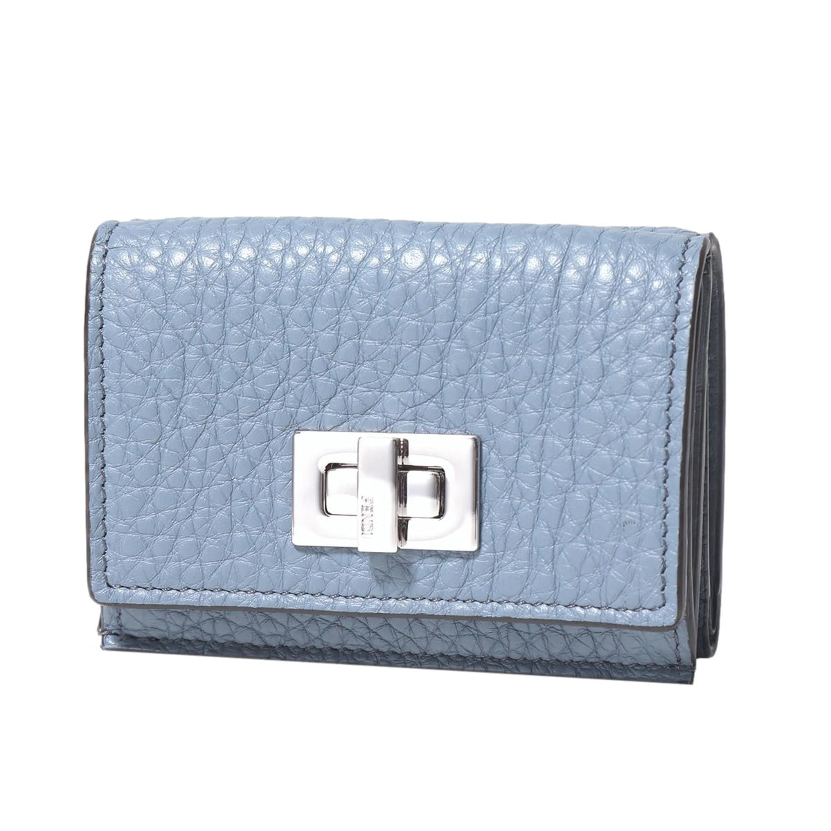 Fendi Selleria Leather Sky Blue Micro Trifold Wallet - Wallets - Clayton's Online Store