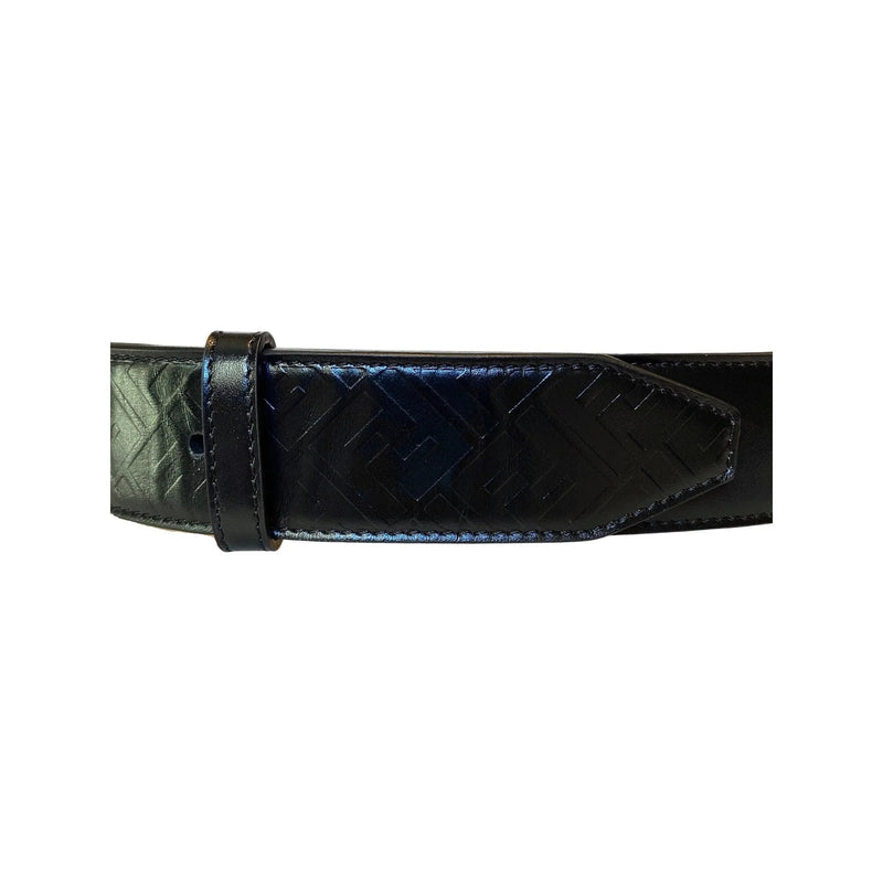 Fendi Silver Buckle Smooth Black Calf Leather Belt 100 - Belts - Clayton's Online Store