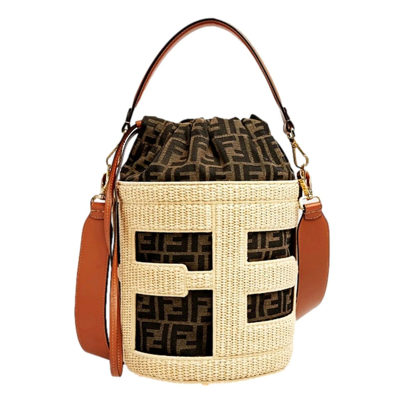 FENDI Step Out Bucket Bag Mini Canvas and Leather Zucca FF Logo - Handbags - Clayton's Online Store