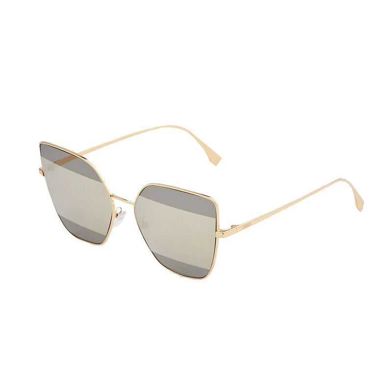 Fendi Stripes Silver Tint and Gold Frame Metal Sunglasses - Sunglasses - Clayton's Online Store