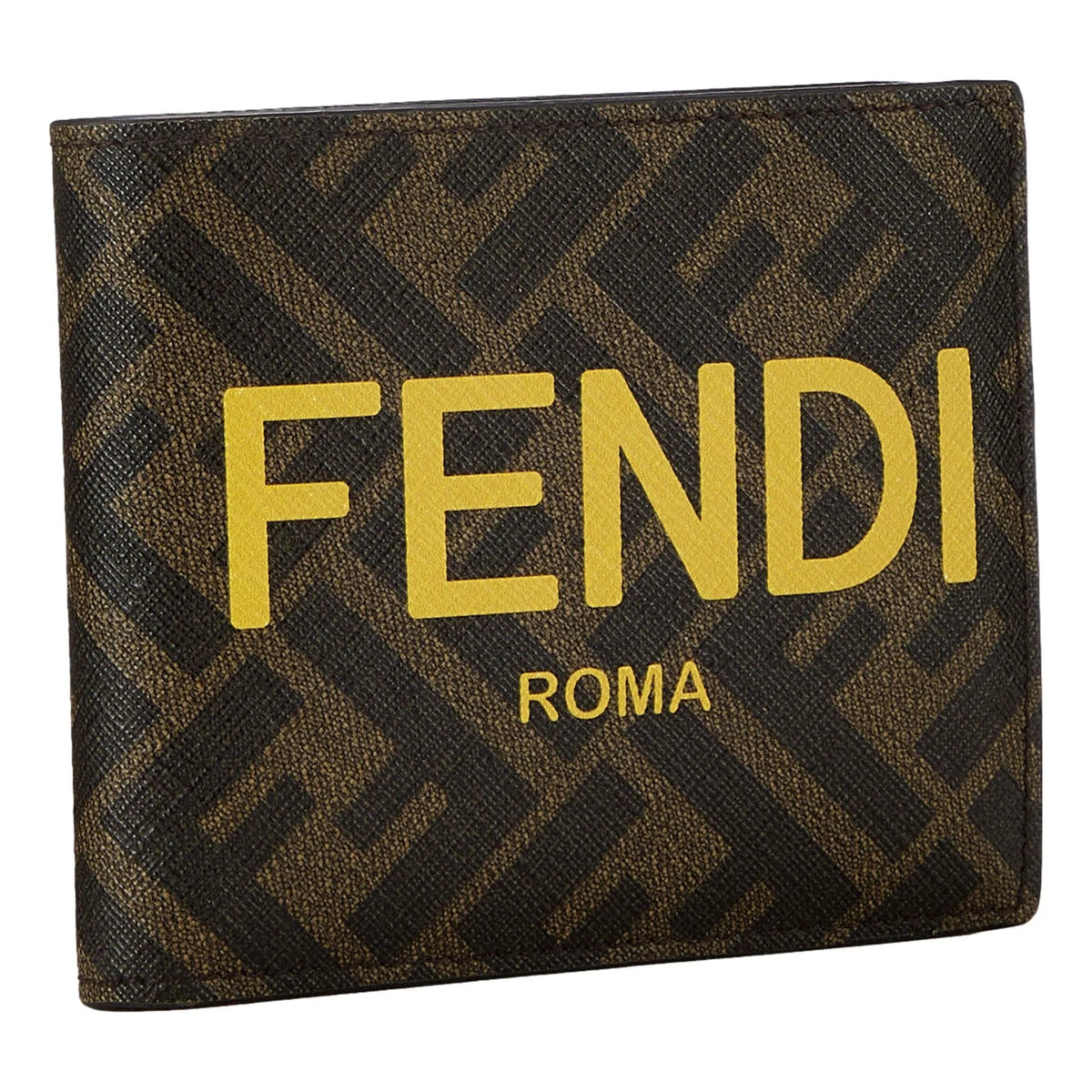 Fendi Sunflower Yellow and Brown Zucca Coated Canvas Bi - fold Wallet - Wallets - Clayton's Online Store