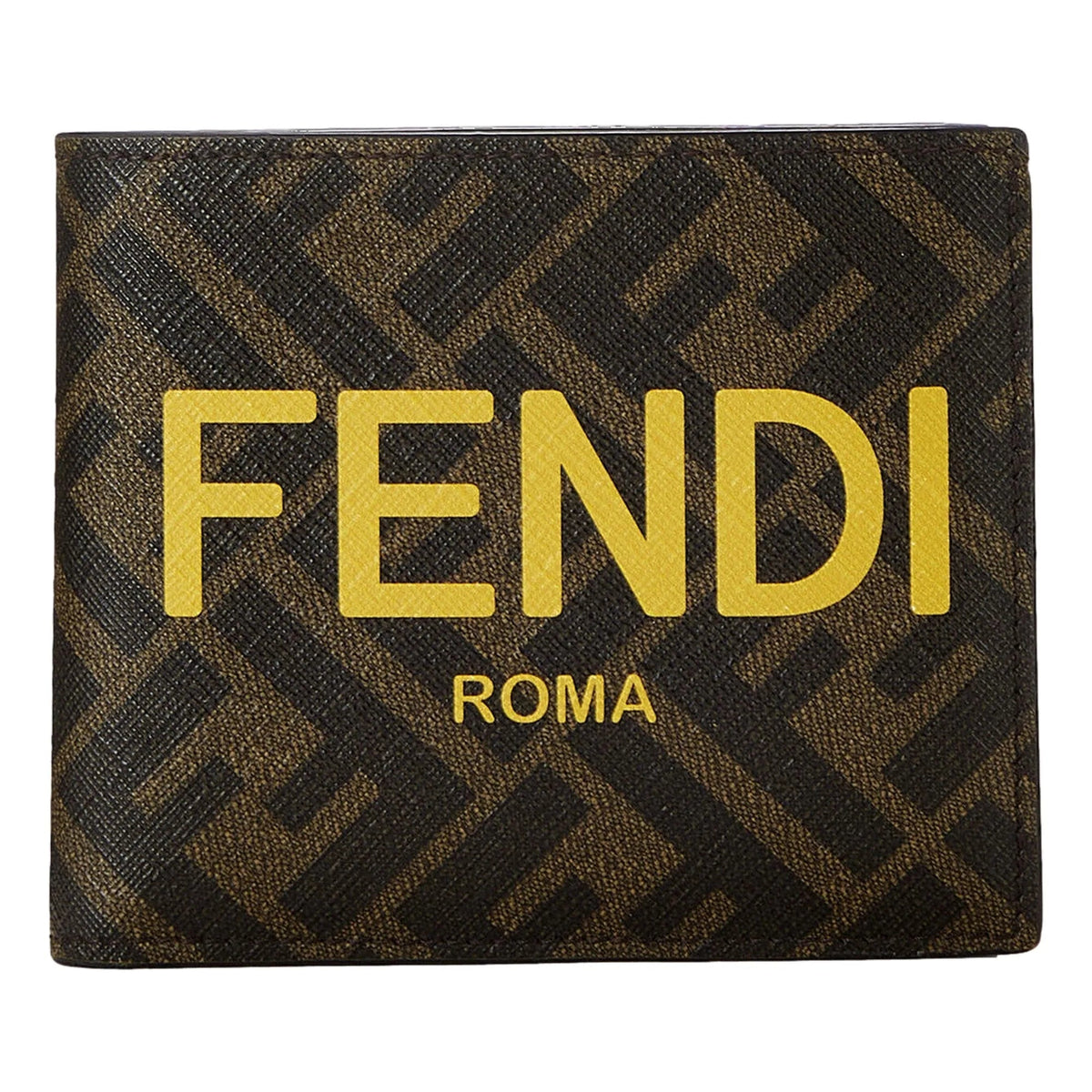 Fendi Sunflower Yellow and Brown Zucca Coated Canvas Bi - fold Wallet - Wallets - Clayton's Online Store