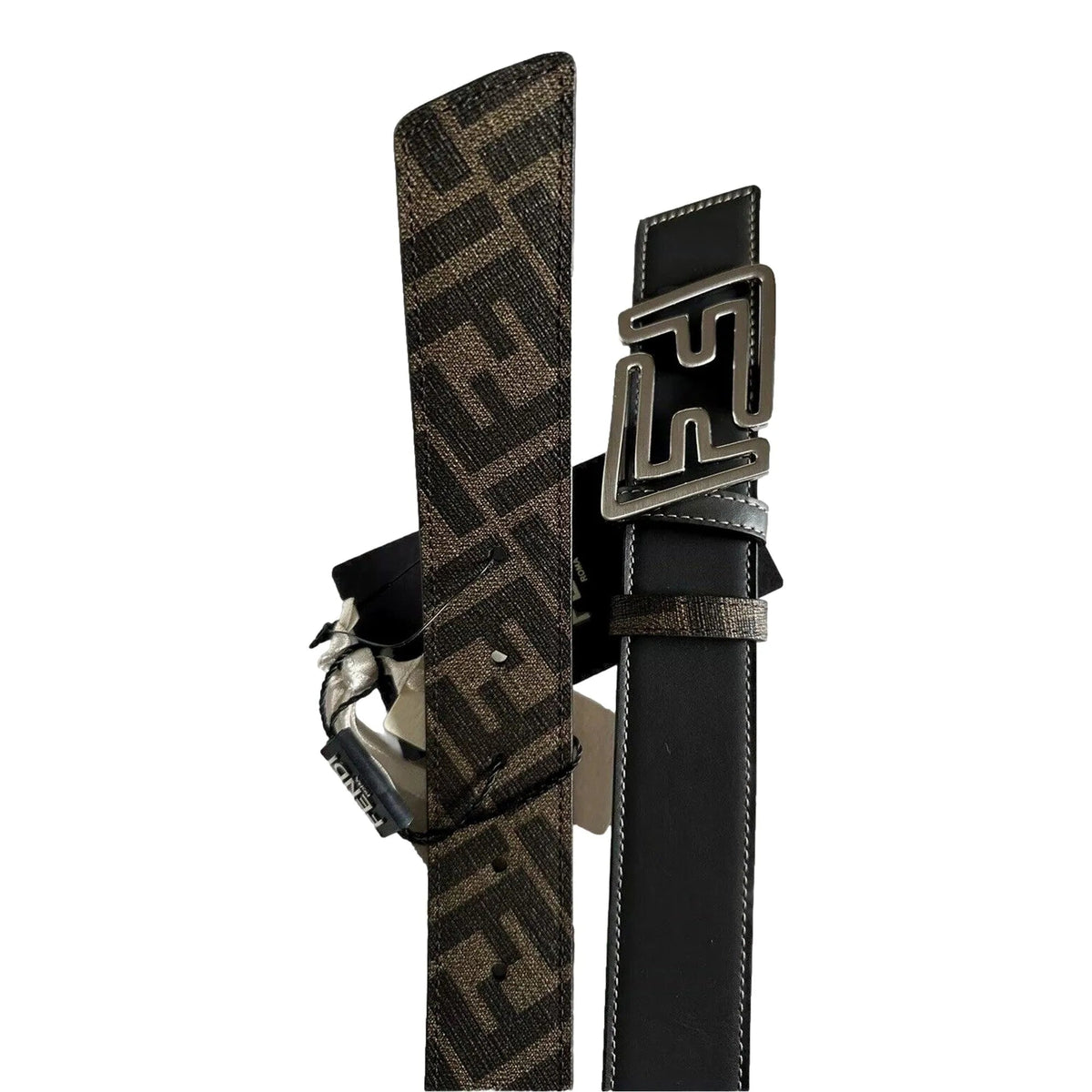 Fendi The Faster Men's Asphalt and Brown Belt Size 100 - Belts - Clayton's Online Store