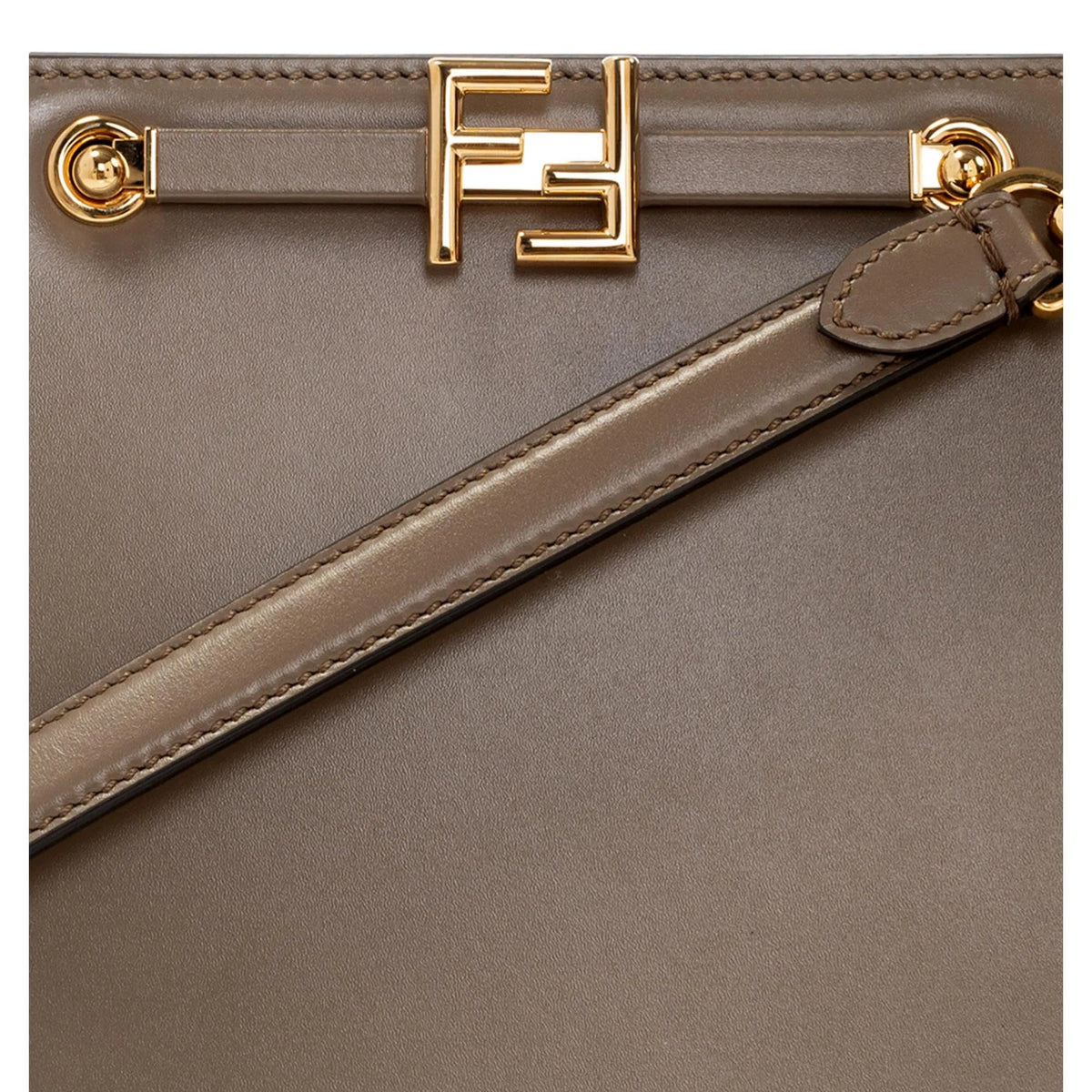 Fendi Touch Taupe Tartufo Leather Shoulder Bag - Handbags - Clayton's Online Store