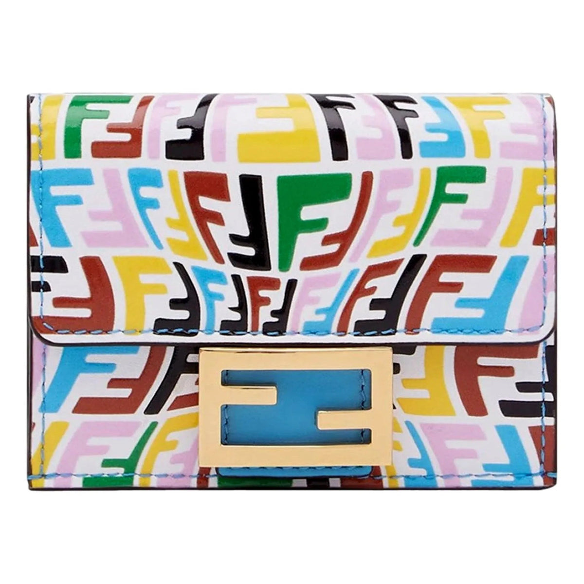 Fendi Vertigo Baguette Multicolor Leather Small Trifold Wallet - Wallets - Clayton's Online Store