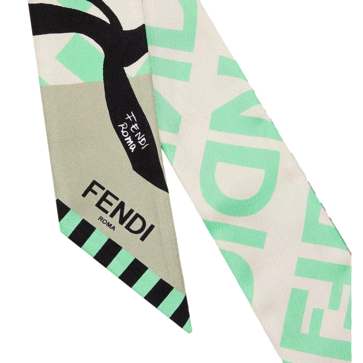 Fendi Wrappy Silk Edamame/Green Scarf - Scarves and Shawls - Clayton's Online Store