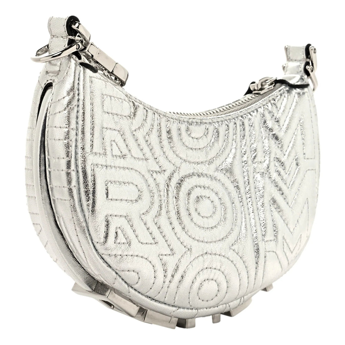 Fendi x Marc Jacobs Fendigraphy Silver Mini Hobo Leather Bag - Handbags - Clayton's Online Store