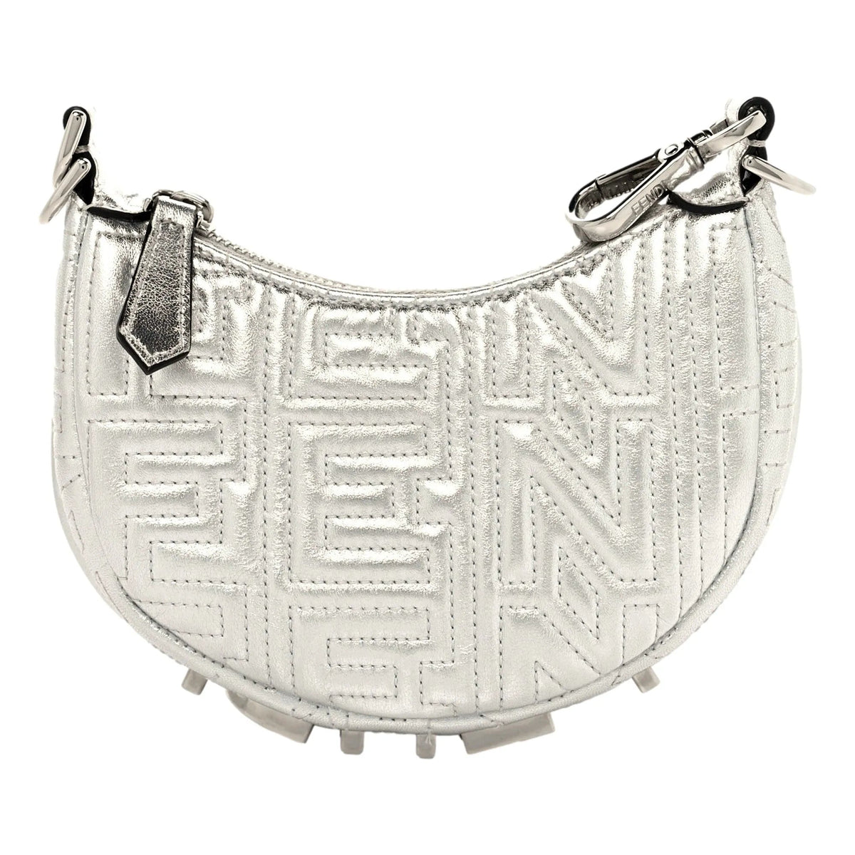 Fendi x Marc Jacobs Fendigraphy Silver Mini Hobo Leather Bag - Handbags - Clayton's Online Store