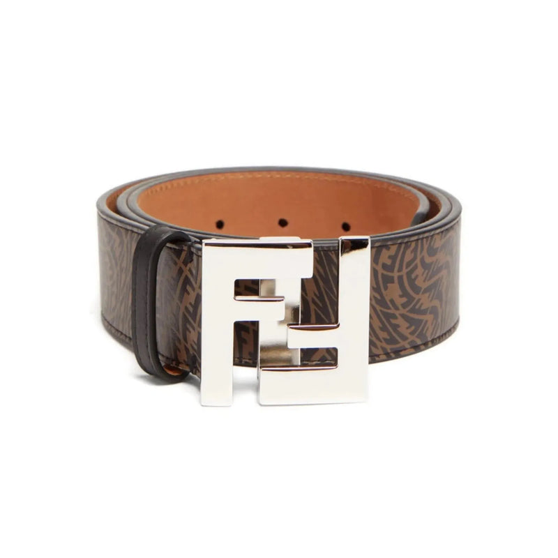 Fendi x Sarah Coleman Mens FF Vertigo Brown Leather Belt 110/44