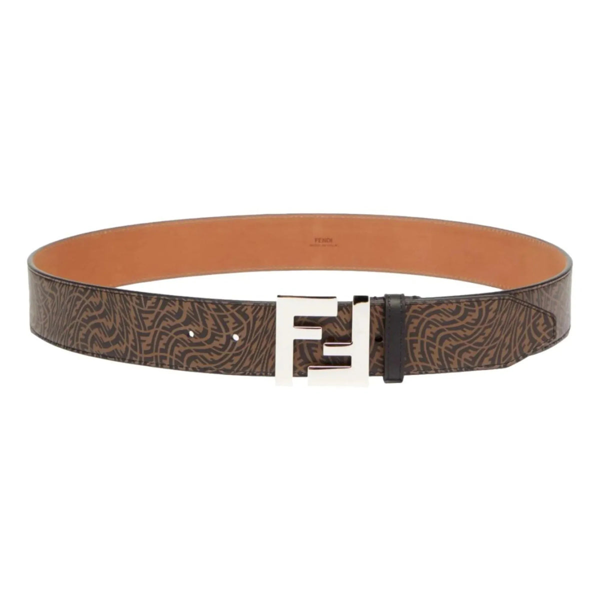 Fendi x Sarah Coleman Mens FF Vertigo Brown Leather Belt 110/44 - Belts - Clayton's Online Store