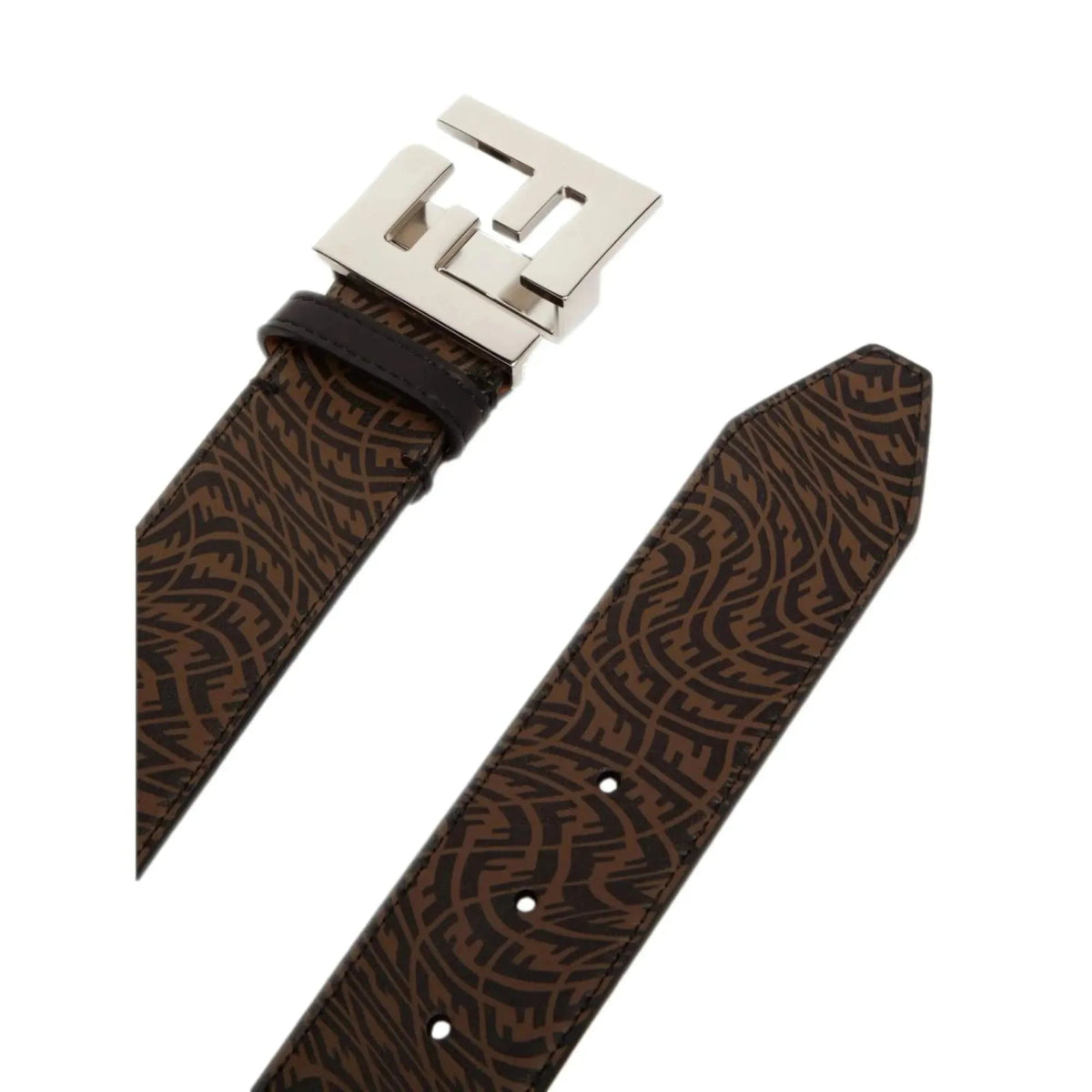 Fendi x Sarah Coleman Mens FF Vertigo Brown Leather Belt 110/44 - Belts - Clayton's Online Store