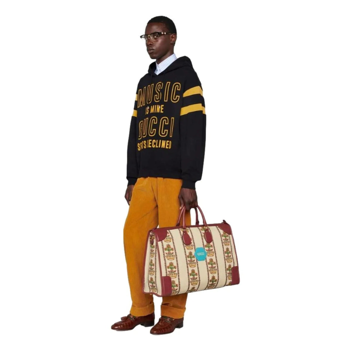 Gucci 100 Centennial Music Is Mine Jacquard Leather Duffel Bag - Handbags - Clayton's Online Store