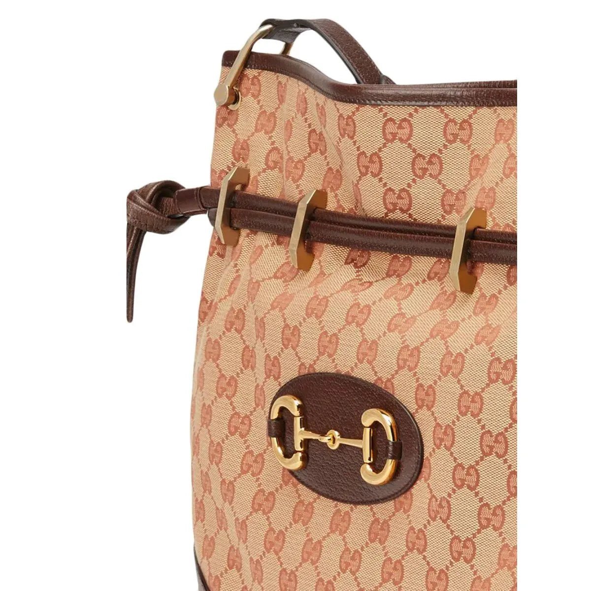 Gucci 1955 Horsebit Beige Canvas Drawstring Cross Body Bag - Handbags - Clayton's Online Store