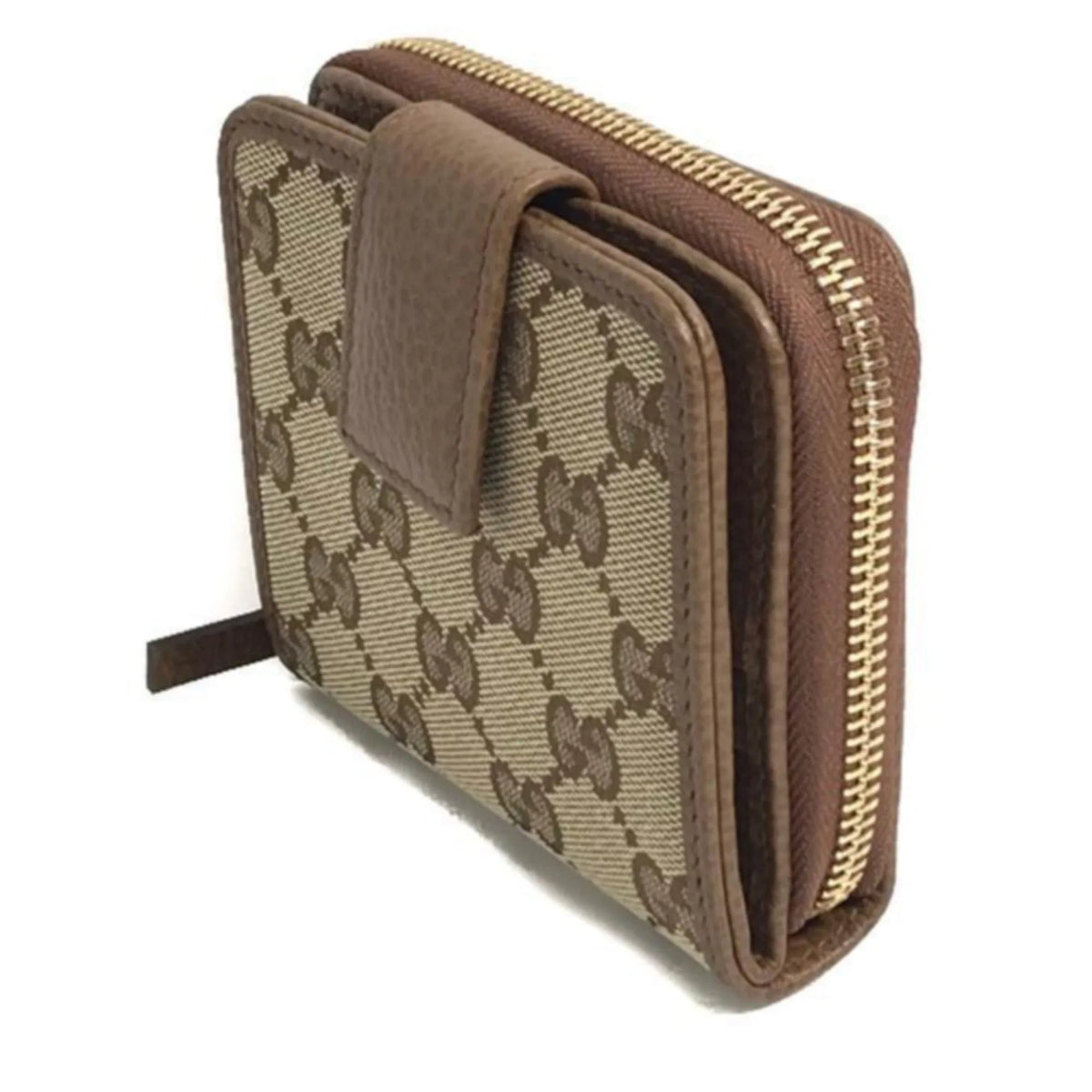 Gucci Beige Original GG Canvas Brown Leather Trim Wallet - Wallets - Clayton's Online Store