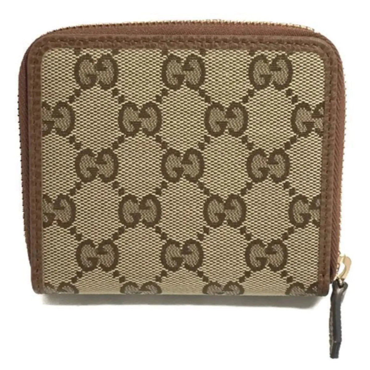 Gucci Beige Original GG Canvas Brown Leather Trim Wallet - Wallets - Clayton's Online Store