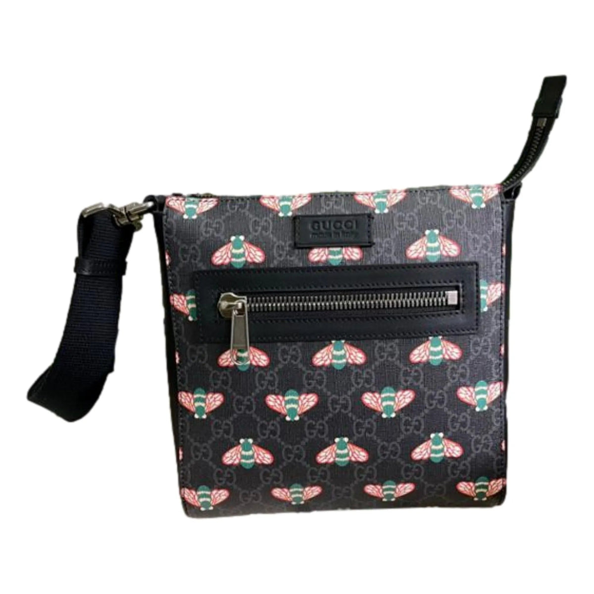 Gucci Bestiary Bee Monogram Black Coated Canvas Messenger Bag - Handbags - Clayton's Online Store