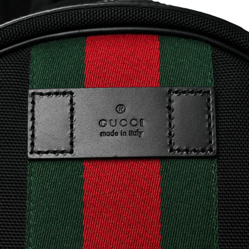 Gucci Black Canvas Web Stripe Backpack