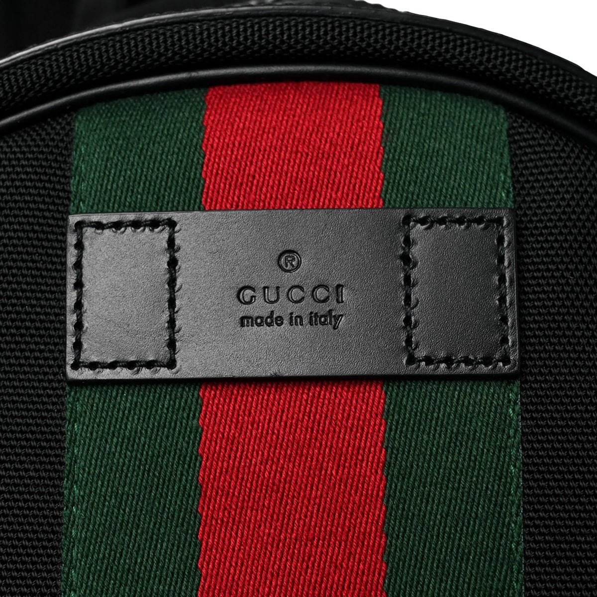 Gucci Black Canvas Web Stripe Backpack - Handbags - Clayton's Online Store