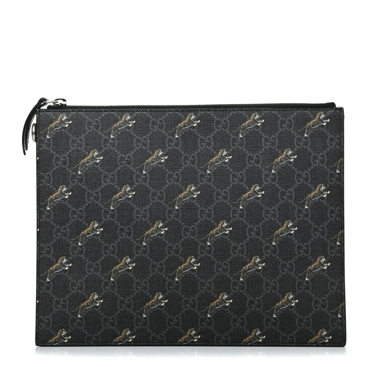 Gucci Black GG Supreme Monogram Tiger Print Clutch Bag - Handbags - Clayton's Online Store