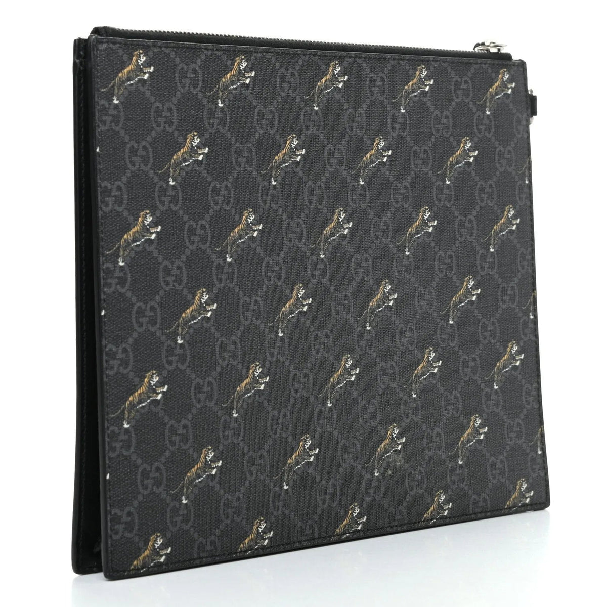 Gucci Black GG Supreme Monogram Tiger Print Clutch Bag - Handbags - Clayton's Online Store