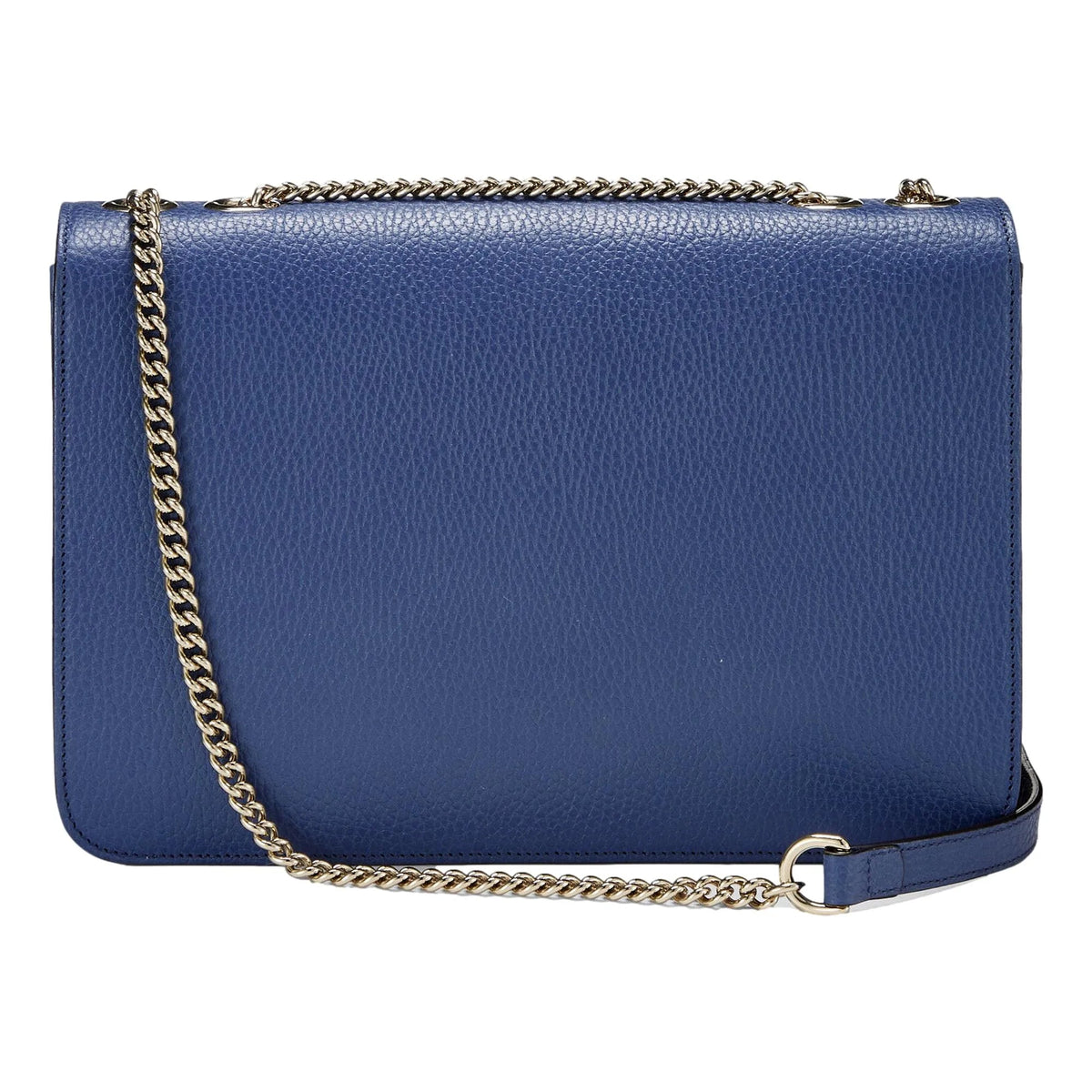 Gucci Dollar Interlocking GG Blue Leather Medium Chain Shoulder Bag - Handbags - Clayton's Online Store