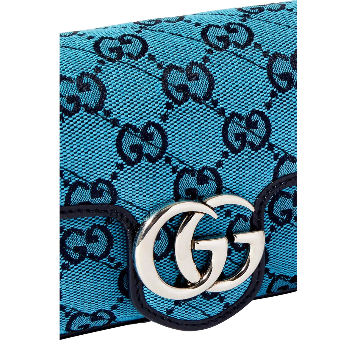 Gucci Flap Marmont Matelasse Blue Printed Canvas Shoulder Bag - Handbags - Clayton's Online Store