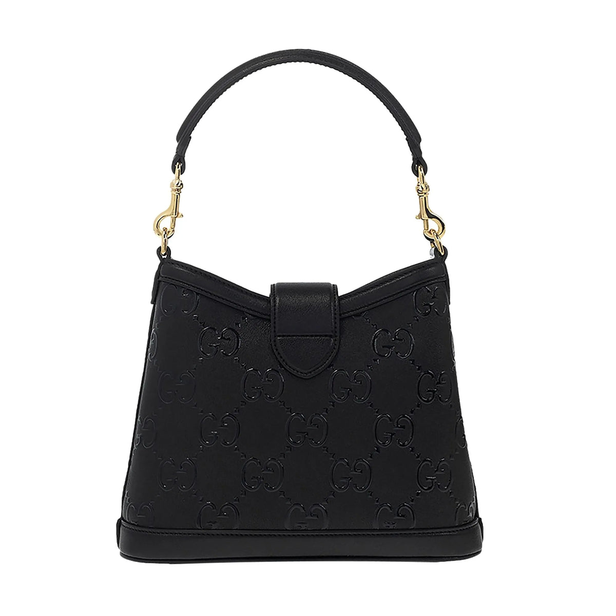 Gucci GG Black Embossed Pebbled Leather Gold Chain Shoulder Bag - Handbags - Clayton's Online Store