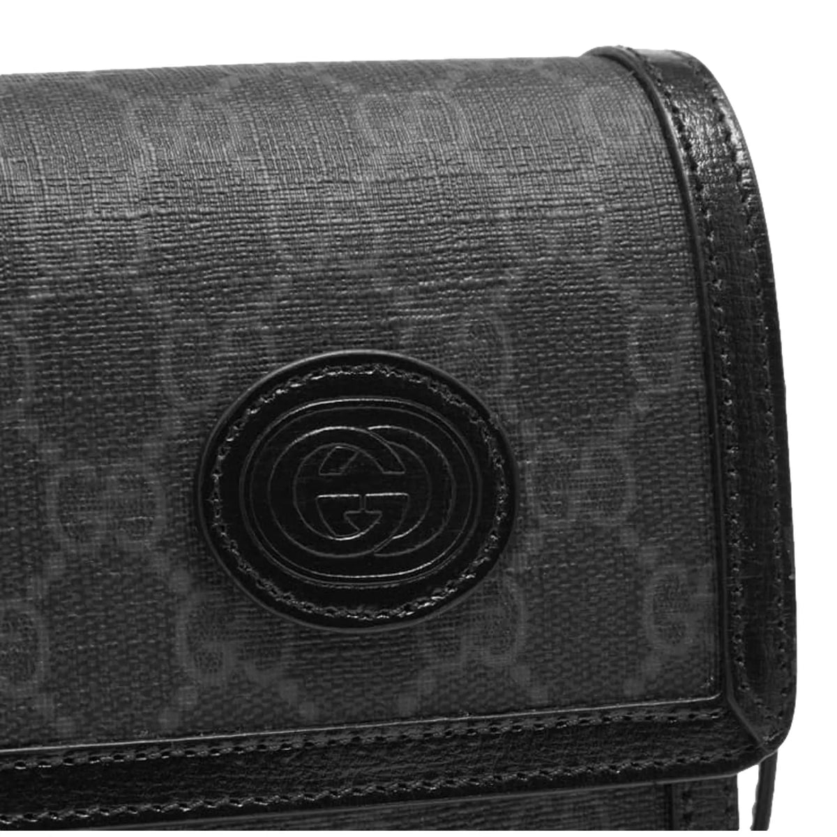 Gucci GG Retro Printed Black Canvas Crossbody Minibag