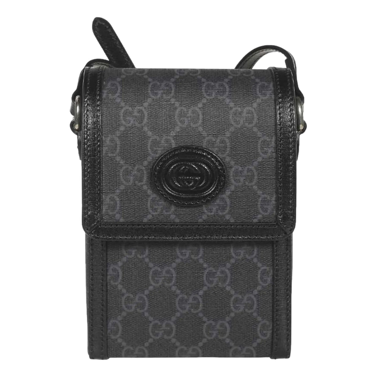 Gucci GG Retro Printed Black Canvas Crossbody Minibag - Handbags - Clayton's Online Store