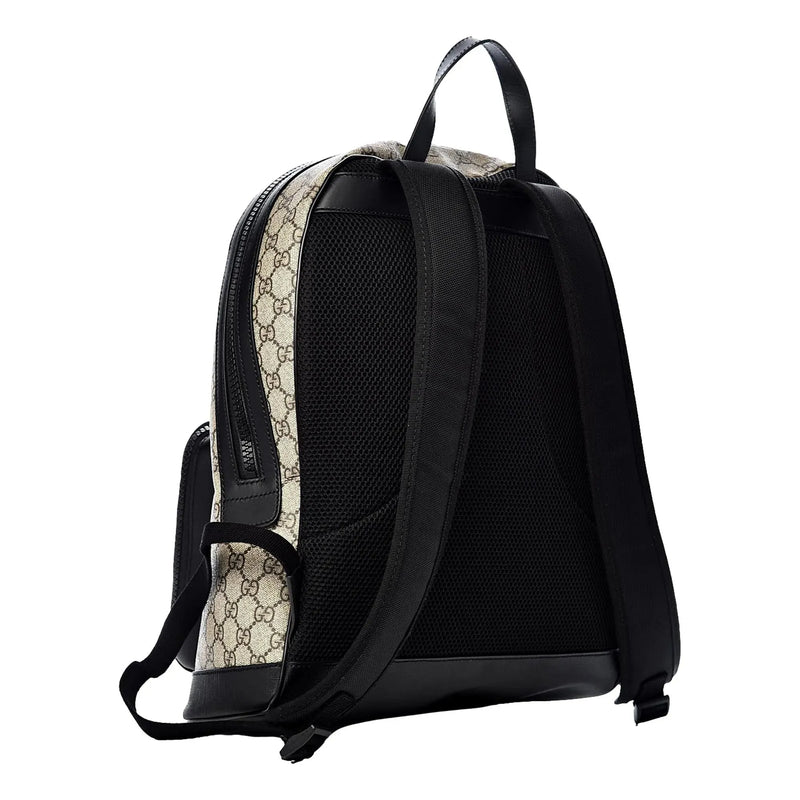 Gucci GG Supreme Canvas and Black Trim Backpack 406370