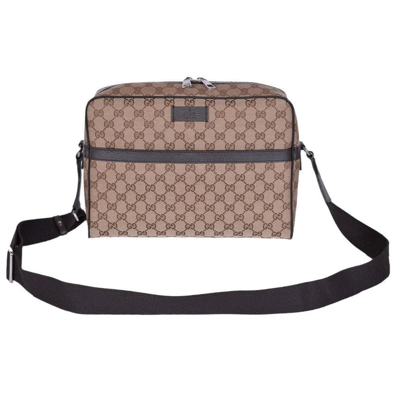 Gucci Guccissima Monogram Beige Canvas Large Crossbody Messenger Bag - Handbags - Clayton's Online Store