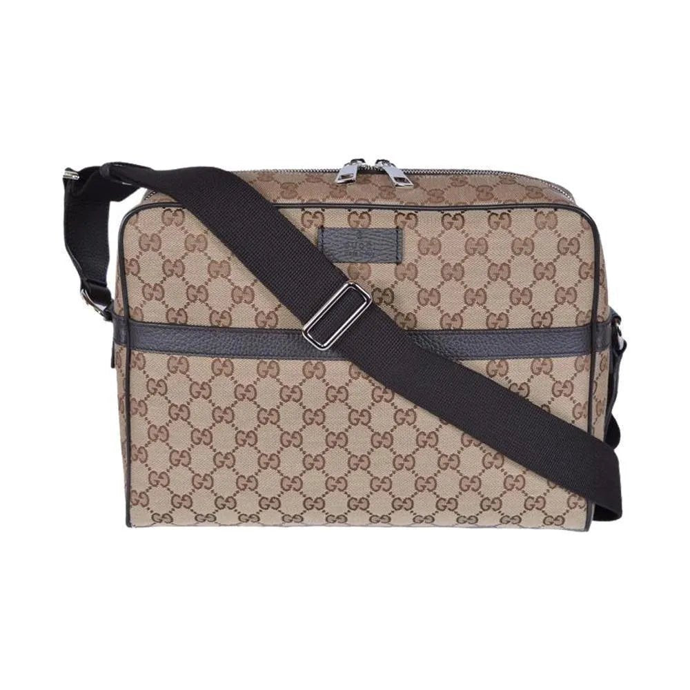 Gucci Guccissima Monogram Beige Canvas Large Crossbody Messenger Bag - Handbags - Clayton's Online Store