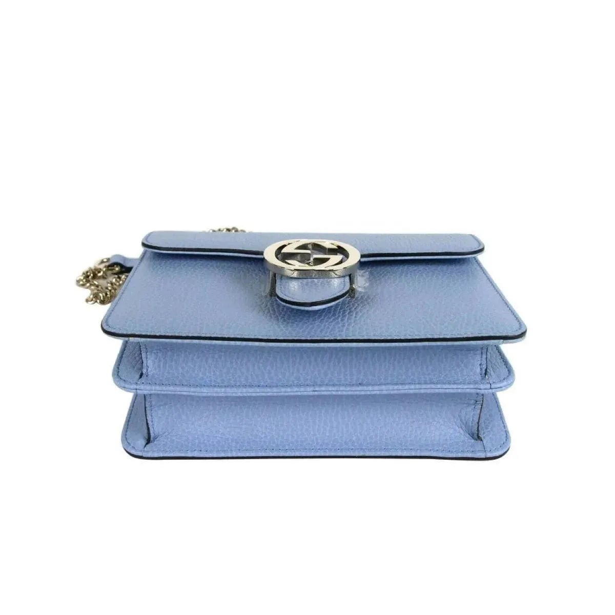 Gucci Icon GG Interlocking Mineral Blue Calf Leather Crossbody Bag - Handbags - Clayton's Online Store