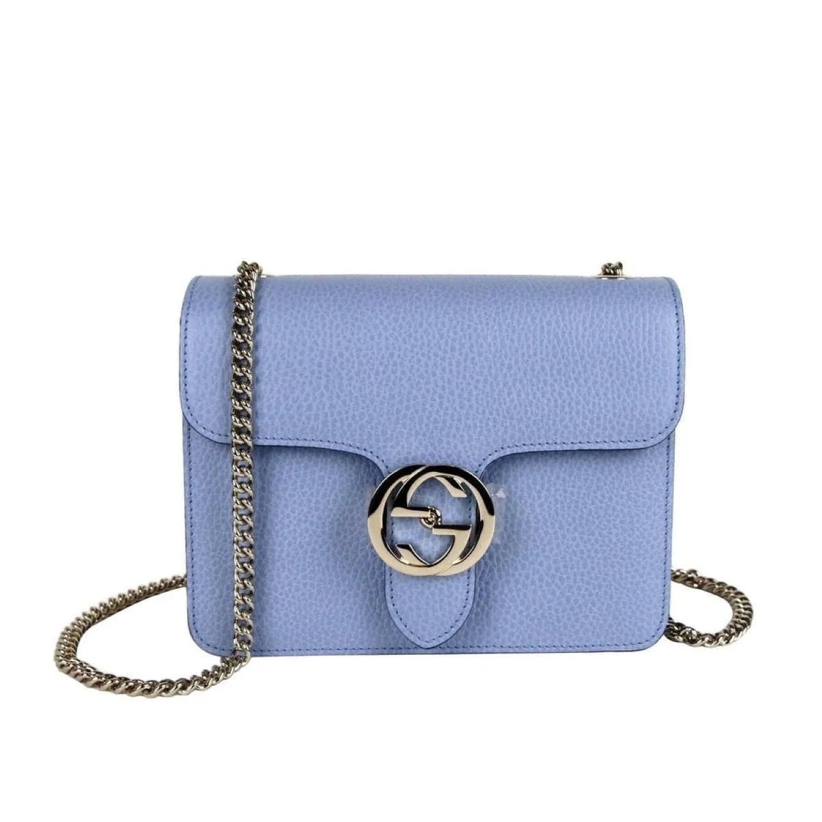 Gucci Icon GG Interlocking Mineral Blue Calf Leather Crossbody Bag - Handbags - Clayton's Online Store