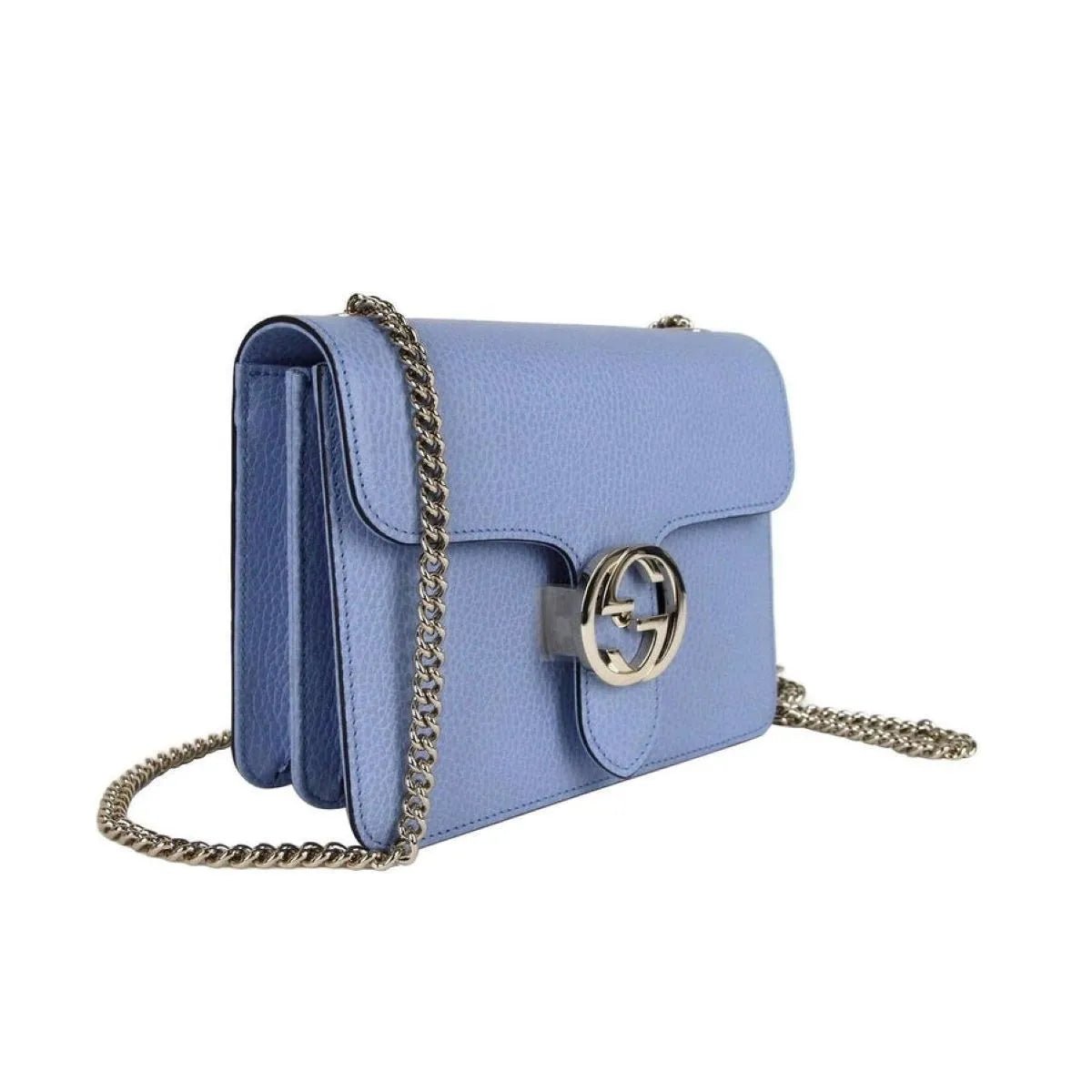 Gucci Icon GG Interlocking Mineral Blue Calf Leather Crossbody Bag - Handbags - Clayton's Online Store